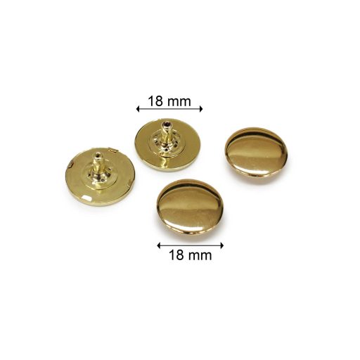 Flat Magnetic Lock With Rivet 18 mm, Gold