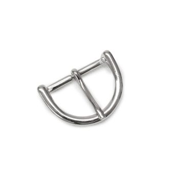 Half-round women’s belt buckle, 40 mm, nickel