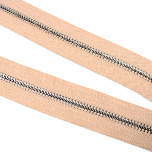 Metal Zipper, T5, Nickel, Peach Pink