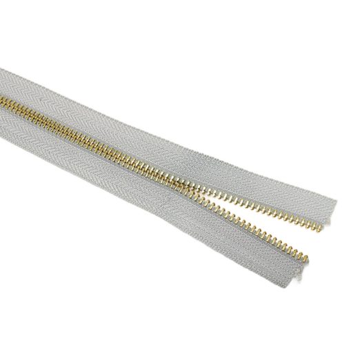 Metal Zipper, T5, Gold, Grey