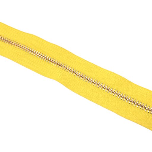 Metal Zipper, T5, Gold coloured, Sun Yellow