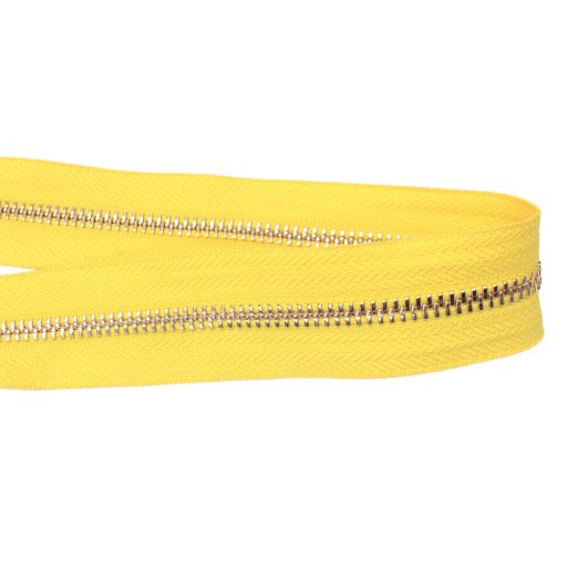 Metal Zipper, T5, Gold coloured, Sun Yellow