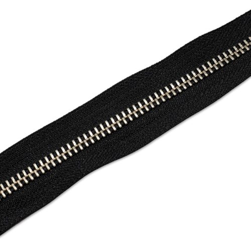 Metal Zipper, T5, Black, Nickel