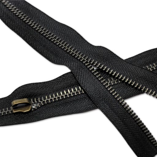 YKK Zipper, Black, Antique, T5