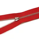 Metal Zipper, T5, Nickel, Red