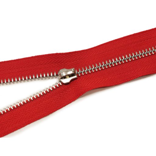 Metal Zipper, T5, Nickel, Red