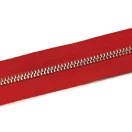 Metal Zipper, T5, Nickel, Red