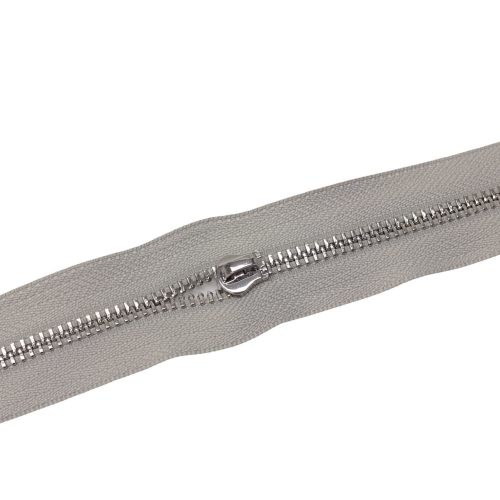 Metal Zipper, T5, Nickel, Grey