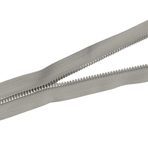 Metal Zipper, T5, Nickel, Grey