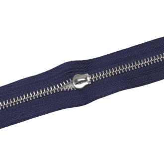 Metal Zipper, T5, Nickel, Dark Blue