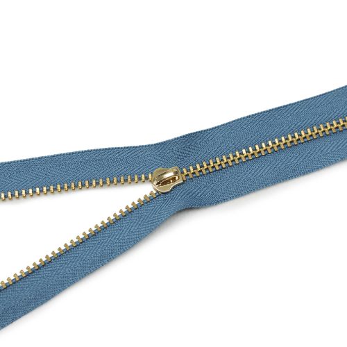 Metal Zipper, T3, Copper, Sea Blue