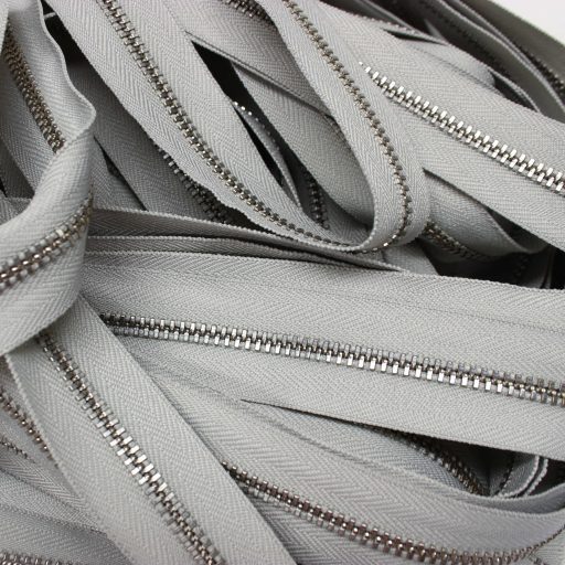 Metal Zipper, T3, Nickel,Grey