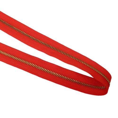 Metal Zipper, T3, Copper,  red