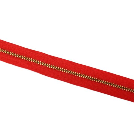 Metal Zipper, T3, Copper,  red