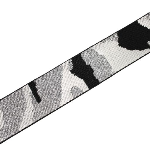 Silver-Black military patterned Woven Webbing, 50 mm