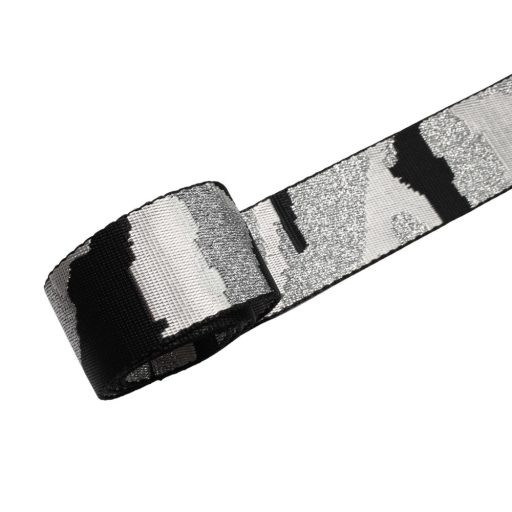 Silver-Black military patterned Woven Webbing, 50 mm