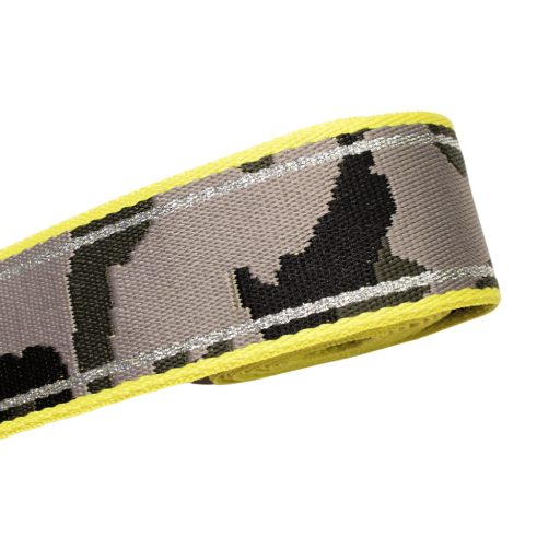 Neon Yellow edge military patterned Woven Webbing, 50 mm