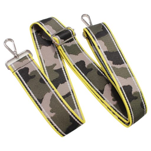 Neon Yellow edge military patterned Woven Webbing, 50 mm