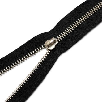 Standard YKK Zipper, Black, Nickel, T5