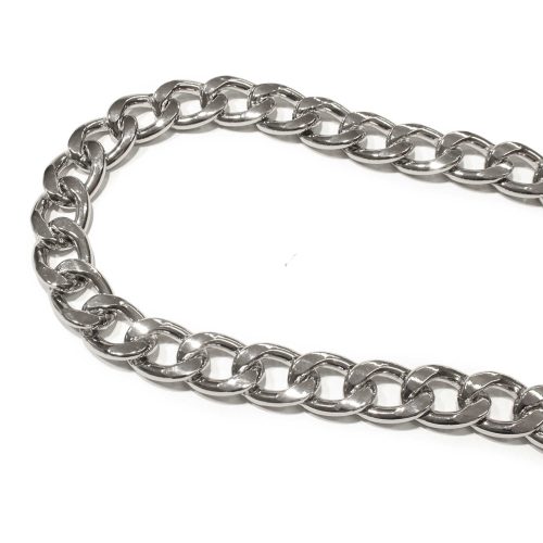 Flat Aluminium Handbag Chain with Big Links, Nickel