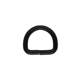 Iron D-ring, Black, 20x17x4 mm