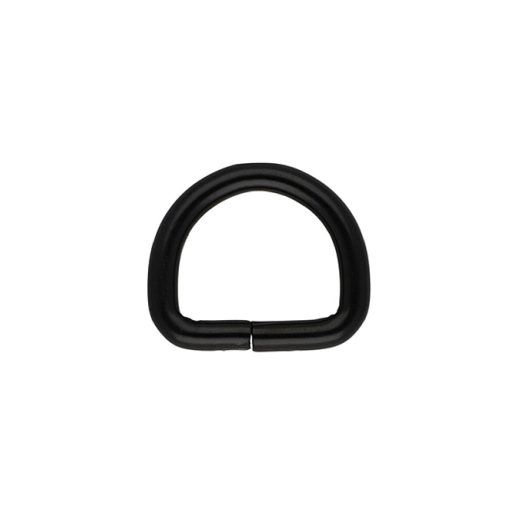 Iron D-ring, Black, 20x17x4 mm