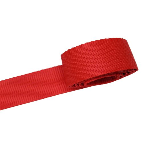Red 30mm wide polypropylene webbing