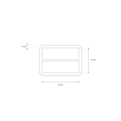 Iron  Slider, Black, 20x15x3 mm