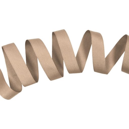 Beige grosgrain bias binding, 20mm wide