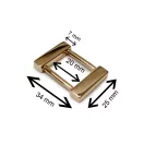 Angular Handbag Strap Holder, 20 mm, Gold