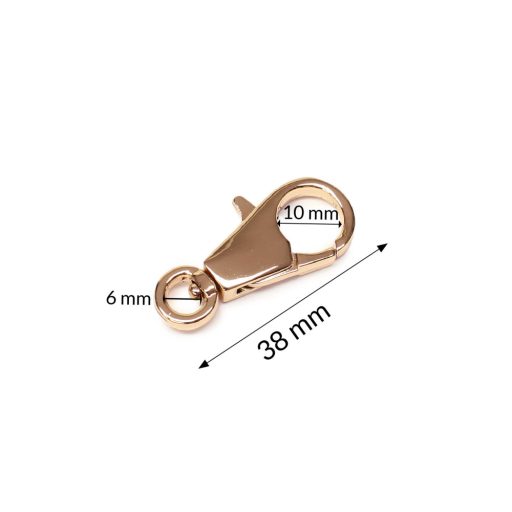 Round-ended carabiner, gold