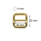 Zinc Alloy fix Tri-Glide Slide, 20 mm, Gold