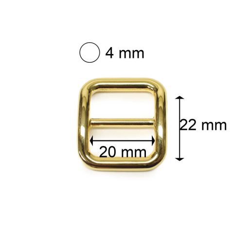 Zinc Alloy fix Tri-Glide Slide, 20 mm, Gold
