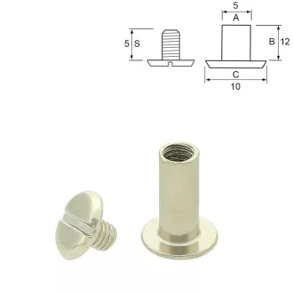 Chicago Screw 10x12 mm, Nickel