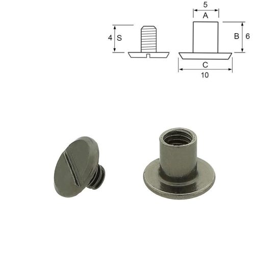 Belt Screw 10x6 mm, Black Nickel