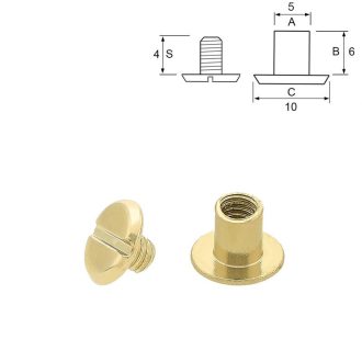 Chicago Screw 10x6 mm, Gold