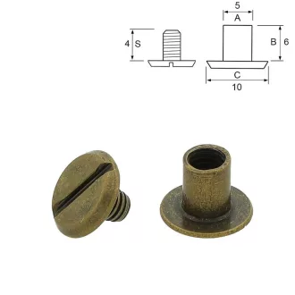 Chicago Screw 10x6 mm, Antique 