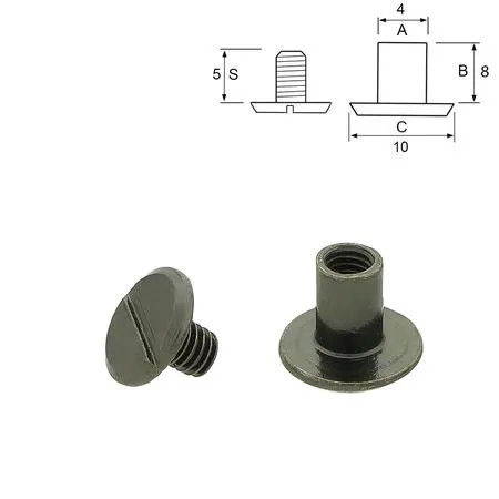Belt Screw 10x8 mm, Black Nickel