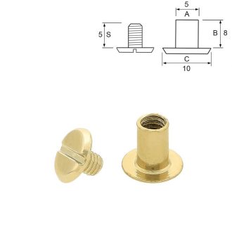 Chicago Screw 10x8 mm, Gold