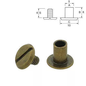 Chicago Screw 10x8 mm, Antique 