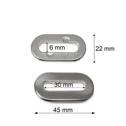 Ringli, ovális széthajtható lábú, 3 cm, nikkel