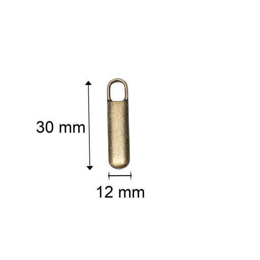 Oval Zipper Pull, antique,  30 mm