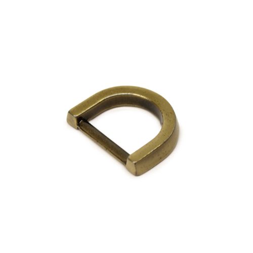 Flat D-ring, 15 mm, Antique