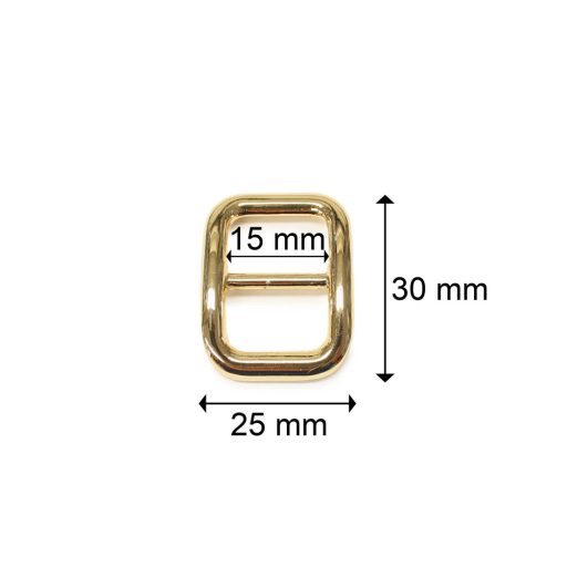 Zinc Alloy fix Tri-Glide Slide, 15 mm, Gold