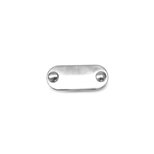 Oval Engravable Metal Plate – Rivet-On – Silver Finish