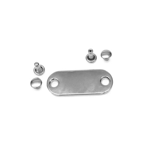 Oval Engravable Metal Plate – Rivet-On – Silver Finish