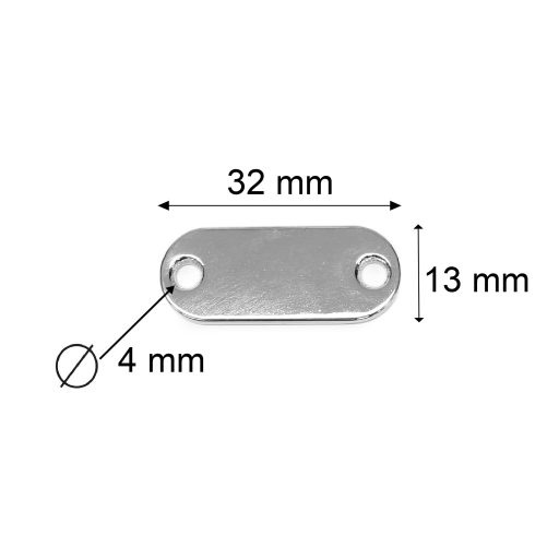 Oval Engravable Metal Plate – Rivet-On – Silver Finish