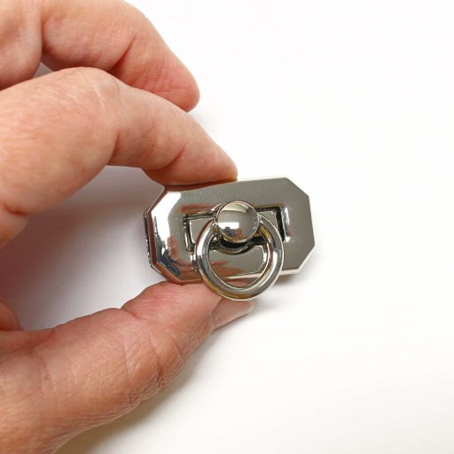 Lecsapós táska zár, 35x20 mm, nikkel