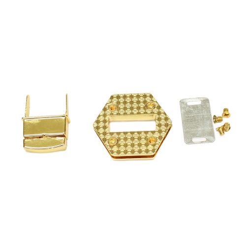 Hexagon Shaped Turning Lock, Gold Coloured