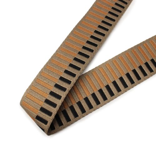 Striped Woven Webbing, Beige, 50 mm